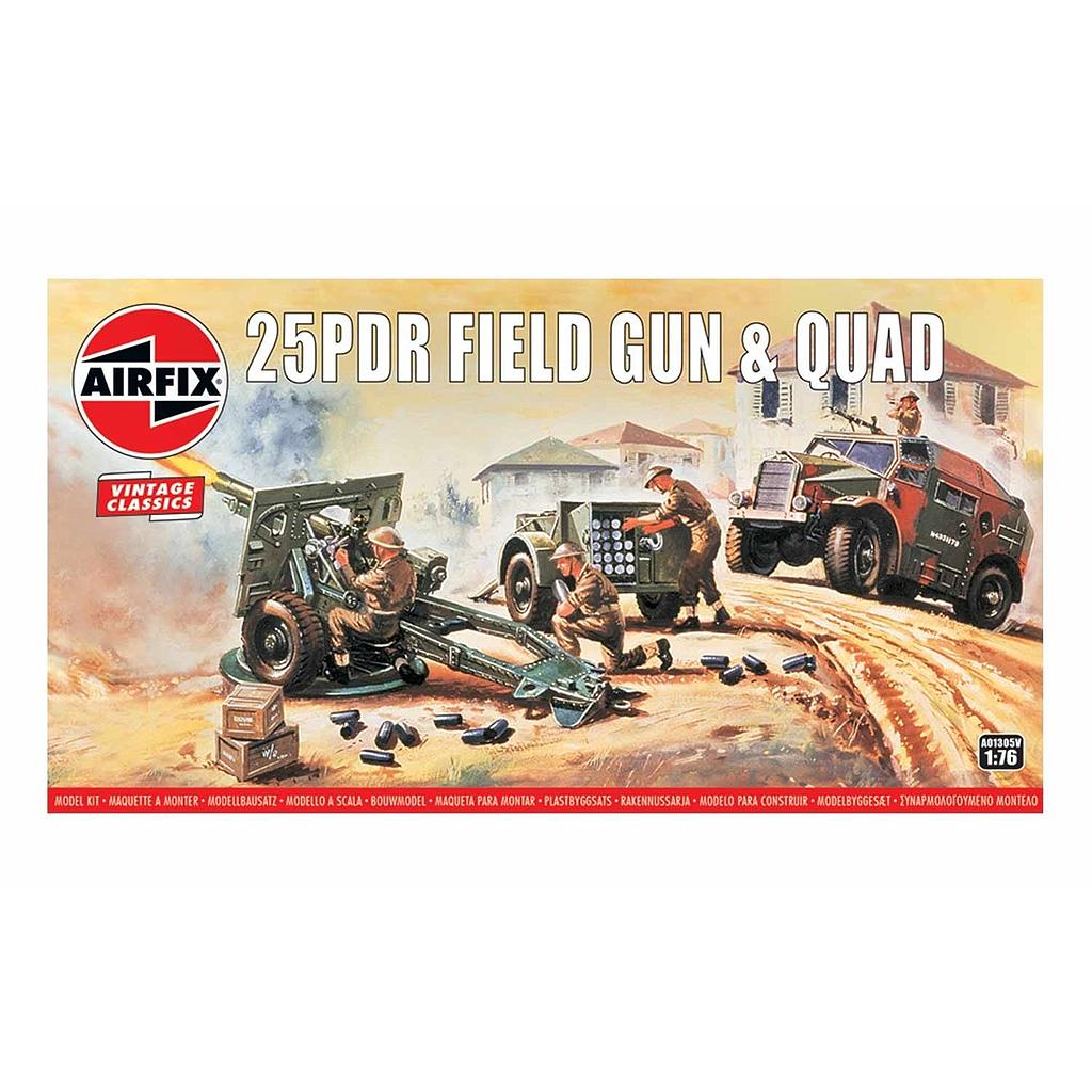 [A01305V] Vehículos 1/76 -25PDR Field Gun y Quad- Airfix