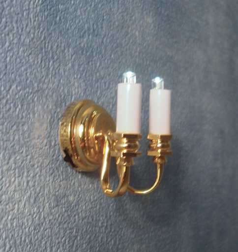 [DE316] Aplique Pared Led Vela Doble 3V.