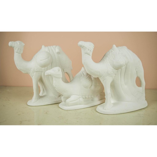 [ALA J-745] Camellos 24 cm. (3 pzs.) Escayola