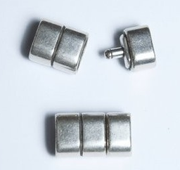 [23482] Cierre Zamak Presión Ovalado -Regaliz- Pase 10 x 6 mm. Baño Plata