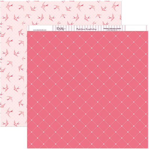 [SCP-238] Hoja Scrap 30,5 x 30,5 cm. -Fondo Rosa con Palomas- Dayka