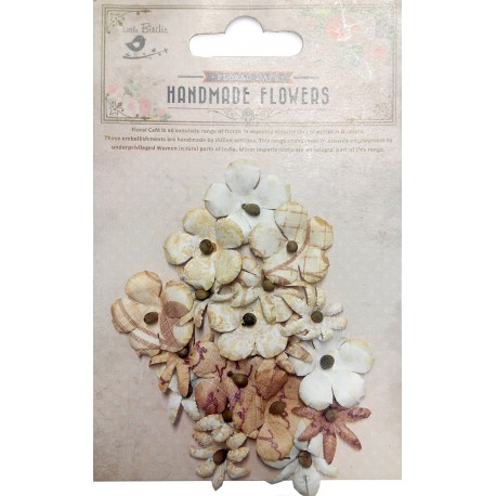 [19] Flores Papel -Floral Café Mini Amarillas- (20 pzs.) Little Birdie