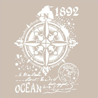 [AS-531] Plantilla Stencil 21 x 30 Mix Media -Rosa de los Vientos- Cadence 