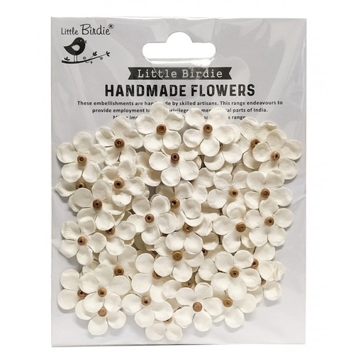 [CR69346] Flores Papel -Beaded Blooms Moon Light- (50 pzs.) Little Birdie
