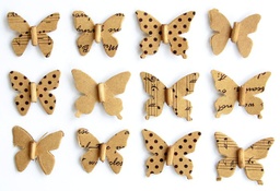 [2037-807] Figuras Papel Kraft -Mariposas Impresas- (12 pzs.) Vaessen Creative