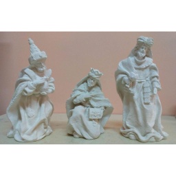 [ALA 0617] Figuras Reyes Magos "Saco" 26 cm. (3 pzs.) Escayola