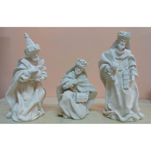 [ALA 0617] Figuras Reyes Magos "Saco" 26 cm. (3 pzs.) Escayola