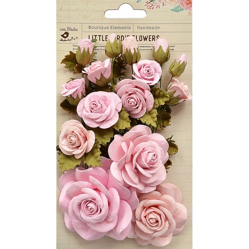 [58] Flores Papel -Rosalind Pearl Pink- (21 pzs.) Little Birdie