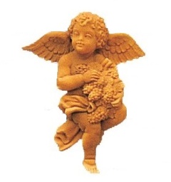 [1209] Figura Poliuretano -Angel con Uvas- 16 x 12 cm.