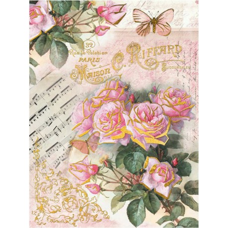 Papel Arroz Decorado Plata 30x40 cm. Cadence