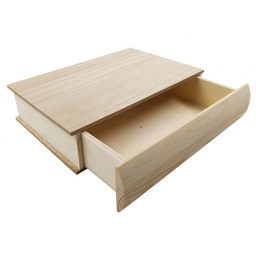 [MAD87862] Caja Madera Tapa Libro 25 x 18 x 6 cm.