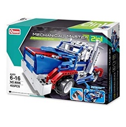 [8006] Set de Construcción RC 2 en 1 -Camión y Coche Batería- 455 pzs. Qihui