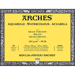 [1795080] Bloc Acuarela 20 Hojas 31 x 41 cm. 185 gr. Grano Grueso Engomado 4 Lados Arches