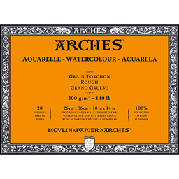 [1795086] Bloc Acuarela 20 Hojas 26 x 36 cm. 300 gr. Grano Grueso Engomado 4 Lados Arches