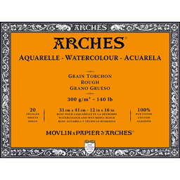 [1795087] Bloc Acuarela 20 Hojas 31 x 41 cm. 300 gr. Grano Grueso Engomado 4 Lados Arches