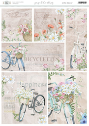 [1419700134] Papel de Arroz Decorado A3 29,7 x 42 cm. cm. -Bicyclettes- Artis Decor