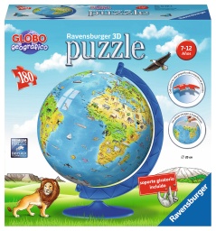 [12341 4] Puzzle Ball 180 piezas -Globo Terráqueo Infantil- Ravensburger