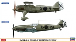 [02197] Set 2 Avión 1/72 -He51 B‐1 y Bf109E‐3 "Legión Condor"- Hasegawa