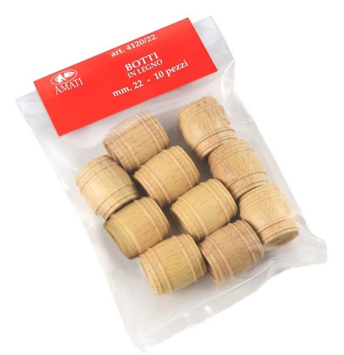 [412022] Barriles Madera 22 mm. Amati (5 pzs.)