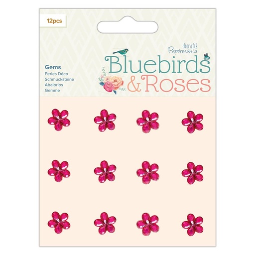 [PMA 356149] Set 12 Gemas Adhesivas 12 mm. -Flores Rojas- Docrafts