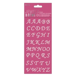 [PMA 356111] Set Stickers Alfabeto Perlas -Italic- Jewels & Gems Docrafts