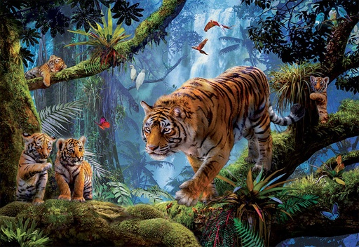 [17662] Puzzle 1000 piezas -Tigres en el Arbol- Educa