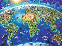 [12722 1] Puzzle 200 piezas XXL -Vista del Mundo desde Arriba- Ravensburger