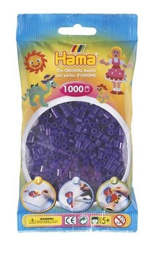 [207 24] Bolsa 1000 piezas -Morado Translúcido 24- Hama Midi