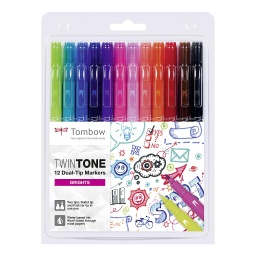 [WS-PK-12P-1] Estuche 12 Rotuladores -Colores Brillo- TwinTone Tombow