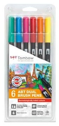 [ABT-6P-3] Estuche 6 Rotuladores -Colores Dermatológicos- ABT Dual Brush Pen Tombow