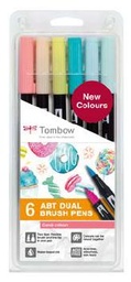 [ABT-6P-4] Estuche 6 Rotuladores -Colores Candy- ABT Dual Brush Pen Tombow