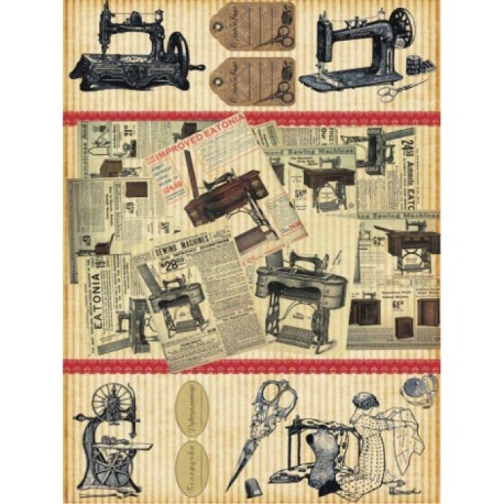 [888111] Papel Arroz Decorado 30x40 cm. -Damas & Texto- Cadence