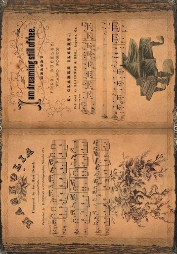 [888192] Papel Arroz Decorado 30x40 cm. -Partitura para Piano- Cadence