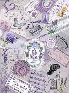 [PA200] Papel Arroz Decorado 30x40 cm. -Eau de Lavande- Cadence