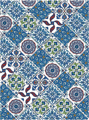 [888308] Papel Arroz Decorado 30x40 cm. -Mini Azulejos Azules- Cadence