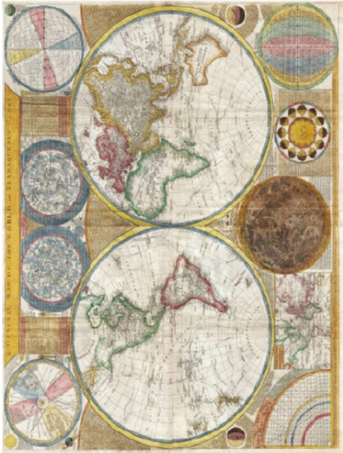 [888444] Papel Arroz Decorado 30x40 cm. -Mapa del Mundo- Cadence