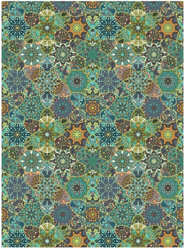 [PA694] Papel Arroz Decorado 30x40 cm. -Ethnic Estrellas Turquesa- Cadence
