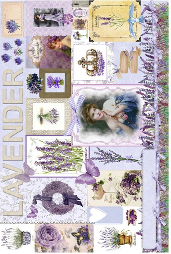 [PA531] Papel Arroz Decorado 30x40 cm. -Lavender- Cadence