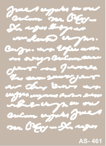 [AS-461] Plantilla Stencil 21 x 30 cm. -Texto Manuscrito- Cadence
