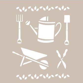 [AS-508] Plantilla Stencil 21 x 30 cm. -Herramientas de Jardín- Cadence