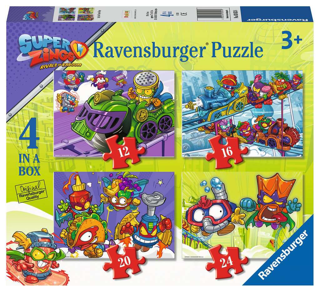 [03053 8] Set 4 Puzzles 12-24 Piezas -Super Zings- Ravensburger