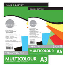 [438432300] Bloc Multicolor 21 Hojas A3 29,7 x 42 cm. 120 gr. Encolado Simply Daler-Rowney