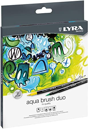 [6521120] Estuche 12 Rotuladores -Aqua Brush Duo- Doble Punta Lyra