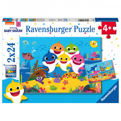 [05124 3] Puzzles 2 x 24 piezas -Baby Shark Ocean- Ravensburger