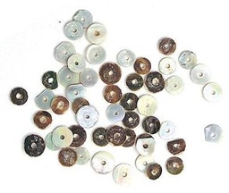 [16059] Cuentas Concha Madreperla Disco Marfil 5 mm. (25 gr.)