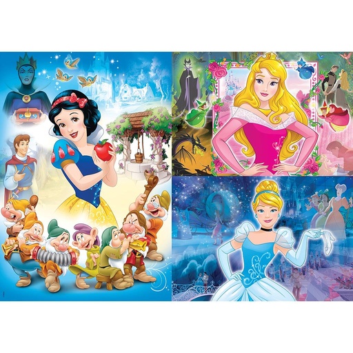 [25211 4] Puzzles 3 x 48 piezas -Princess- Clementoni