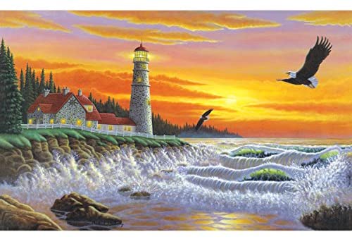 [PAL27] LIQUIDACION Pintar Por Números 32,4 x 40 cm. -Faro al Atardecer- Royal & Langnickel