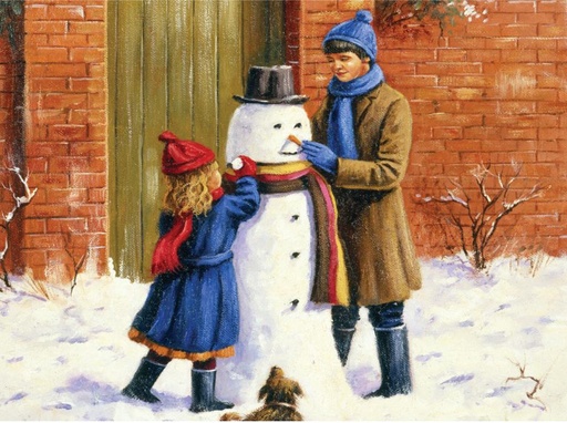 [PAL37] LIQUIDACION Pintar Por Números 32,4 x 40 cm. -Muñeco de Nieve- Royal & Langnickel