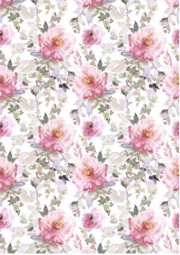 [PA596] Papel Arroz Decorado 30x40 cm. -Peonías Rosas- Cadence