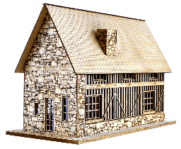 [HE01A] Kit Casa -Breton House- Balsa HO Anner Factory